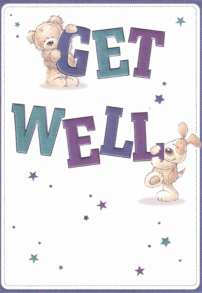 This get well card, imbued with the nurturing spirit that characterises Creekmouth, showcases two whimsical friends-a plush bear and a puppy with endearing floppy ears. They animate the bold, joyous message at the heart of the card: the bear, atop the robust 'GET,' exudes calm reassurance, while the puppy, snuggled below 'WELL,' embodies youthful delight, their postures full of empathy and optimism. Around them, twinkling stars in soft shades of blue and purple cascade gently, bringing to mind the tranquil evenings along River Road. The confident, rounded lettering in varied purples and teals pops against a feather-white backdrop, their hues reminiscent of fresh arrangements waiting in the cooler at Flowers Creekmouth. The illustration is tactile and rich-a feast for the senses, conjuring the soft cuddle of fur, the comfort of a kind word, and the subtle joy of giving. Each brushstroke is placed with the same loving care that guides local florists in crafting bouquets designed to heal and uplift. This card, like a bouquet chosen for a friend recovering across Creekmouth and Barking, becomes a vessel for heartfelt encouragement-a tangible reminder that warmth and genuine connection can brighten even the toughest days.